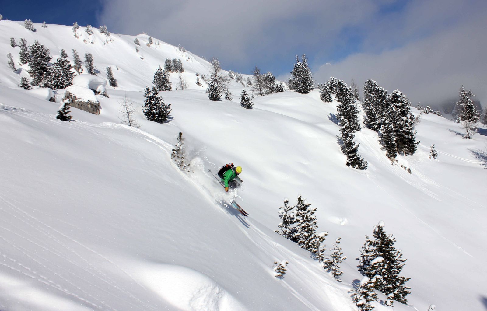 ski tour dolomites, philippe collet ,mountain guide, marmolada, san martino di Castrozza, sella towers, Fanes,col de Lech, Cortina d'ampezzo,Freeride
